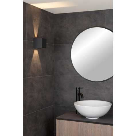 AXI - Spot mural / Applique mural Salle de bains - LED - 2x7W 2700K - IP54 - Angle du faisceau réglable - Noir