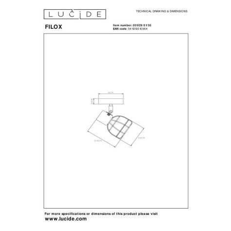 FILOX - Spot plafond - Ø 10 cm - 1xE14 - Noir