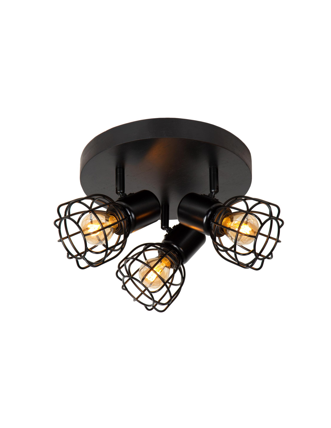 FILOX - Spot plafond - Ø 25 cm - 3xE14 - Noir