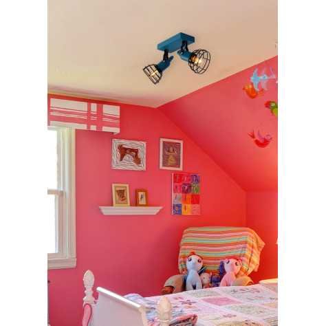 POLA - Spot plafond Chambres d'enfant - 2xE27 - Bleu
