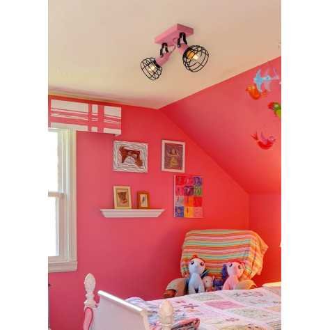 POLA - Spot plafond Chambres d'enfant - 2xE27 - Rose