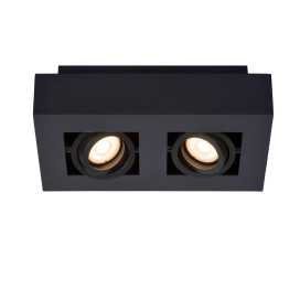 XIRAX - Spot plafond - LED Dim to warm - GU10 - 2x5W 2200K/3000K - Noir