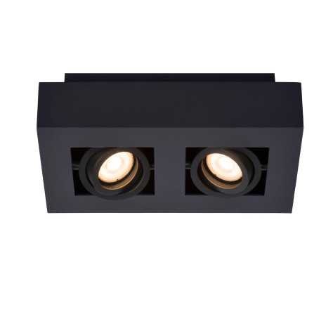 XIRAX - Spot plafond - LED Dim to warm - GU10 - 2x5W 2200K/3000K - Noir