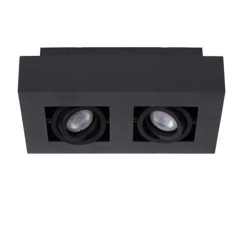 XIRAX - Spot plafond - LED Dim to warm - GU10 - 2x5W 2200K/3000K - Noir