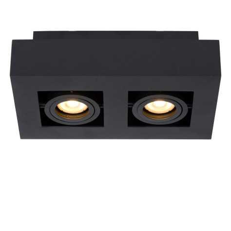 XIRAX - Spot plafond - LED Dim to warm - GU10 - 2x5W 2200K/3000K - Noir