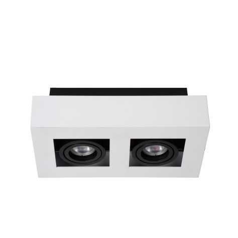 XIRAX - Spot plafond - LED Dim to warm - GU10 - 2x5W 2200K/3000K - Blanc
