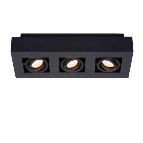 XIRAX - Spot plafond - LED Dim to warm - GU10 - 3x5W 2200K/3000K - Noir