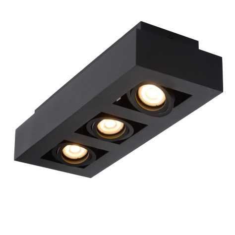 XIRAX - Spot plafond - LED Dim to warm - GU10 - 3x5W 2200K/3000K - Noir