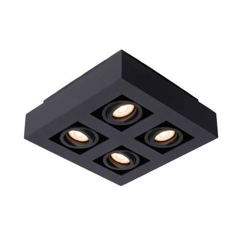 XIRAX - Spot plafond - LED Dim to warm - GU10 - 4x5W 2200K/3000K - Noir