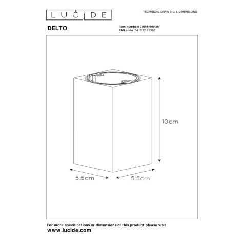 DELTO - Spot plafond - LED Dim to warm - GU10 - 1x5W 2200K/3000K - Gris
