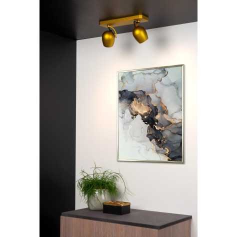 PRESTON - Spot plafond - LED Dim to warm - GU10 - 2x5W 2200K/3000K - Or Mat / Laiton