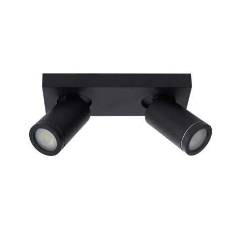 TAYLOR - Spot plafond Salle de bains - LED Dim to warm - GU10 - 2x5W 2200K/3000K - IP44 - Noir