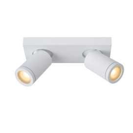 TAYLOR - Spot plafond Salle de bains - LED Dim to warm - GU10 - 2x5W 2200K/3000K - IP44 - Blanc