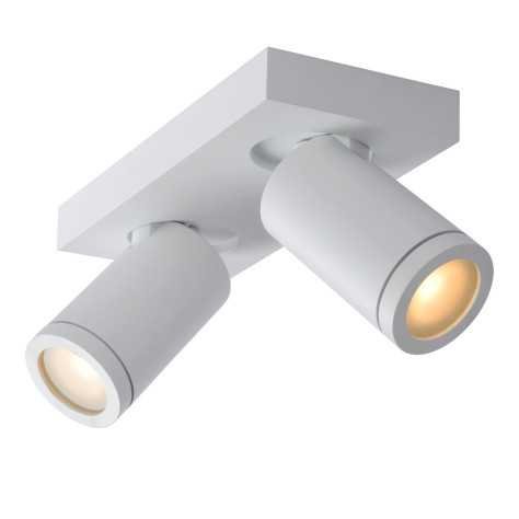 TAYLOR - Spot plafond Salle de bains - LED Dim to warm - GU10 - 2x5W 2200K/3000K - IP44 - Blanc