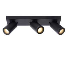 TAYLOR - Spot plafond Salle de bains - LED Dim to warm - GU10 - 3x5W 2200K/3000K - IP44 - Noir