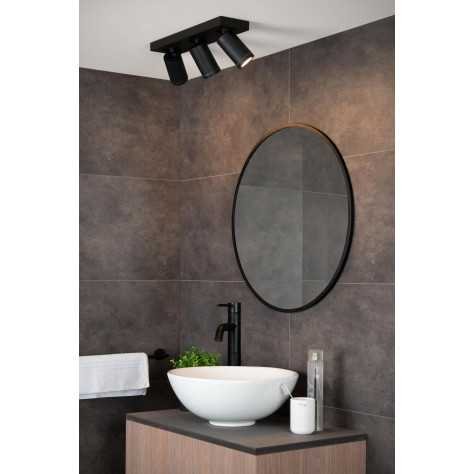 TAYLOR - Spot plafond Salle de bains - LED Dim to warm - GU10 - 3x5W 2200K/3000K - IP44 - Noir