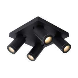 TAYLOR - Spot plafond Salle de bains - LED Dim to warm - GU10 - 4x5W 2200K/3000K - IP44 - Noir