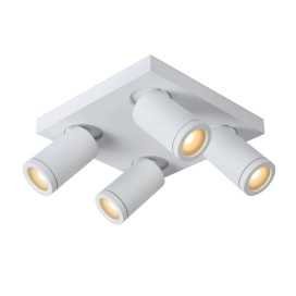TAYLOR - Spot plafond Salle de bains - LED Dim to warm - GU10 - 4x5W 2200K/3000K - IP44 - Blanc