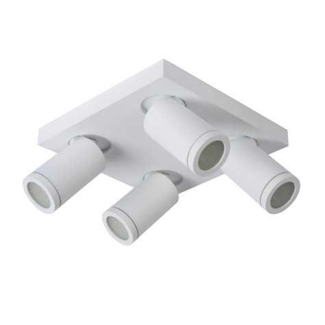 TAYLOR - Spot plafond Salle de bains - LED Dim to warm - GU10 - 4x5W 2200K/3000K - IP44 - Blanc