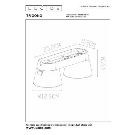 TRIGONO - Spot plafond - 2xGU10 (ES111) - Blanc
