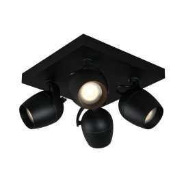 PRESTON - Spot plafond Salle de bains - 4xGU10 - IP44 - Noir