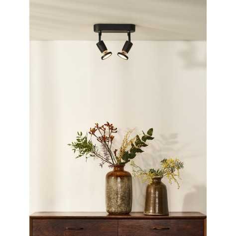 JASTER-LED - Spot plafond - LED - GU10 - 2x5W 2700K - Noir