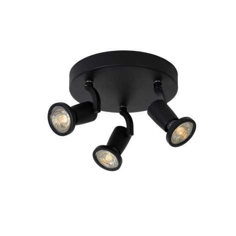 JASTER-LED - Spot plafond - Ø 20 cm - LED - GU10 - 3x5W 2700K - Noir