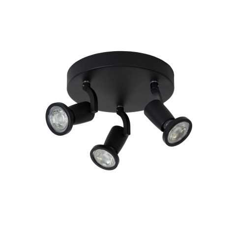 JASTER-LED - Spot plafond - Ø 20 cm - LED - GU10 - 3x5W 2700K - Noir