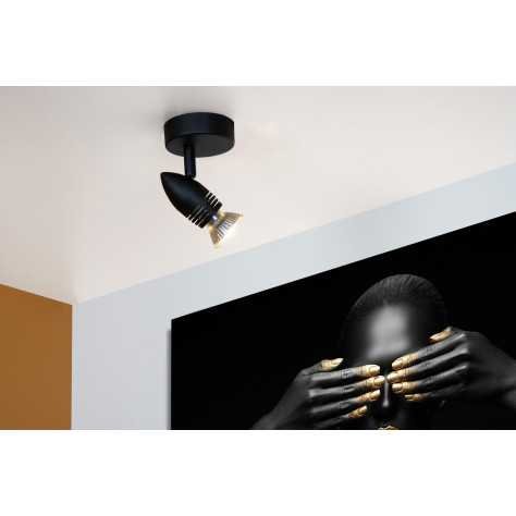 CARO - Spot plafond - Ø 9 cm - 1xGU10 - Noir