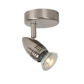 CARO-LED - Spot plafond - Ø 9 cm - LED - GU10 - 1x5W 2700K - Chrome Dépoli