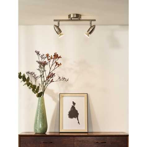 CARO-LED - Spot plafond - LED - GU10 - 2x5W 2700K - Chrome Dépoli