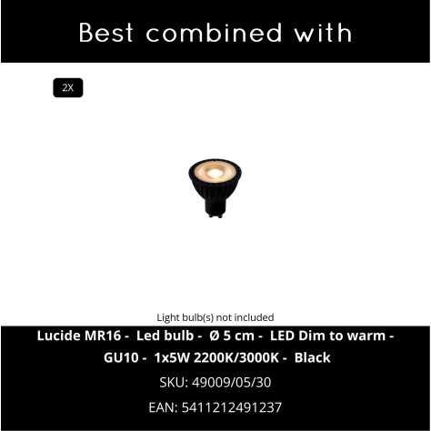 PUNCH - Spot plafond - 2xGU10 - Noir