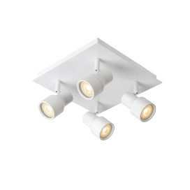SIRENE-LED - Spot plafond Salle de bains - Ø 10 cm - LED Dim. - GU10 - 4x5W 3000K - IP44 - Blanc