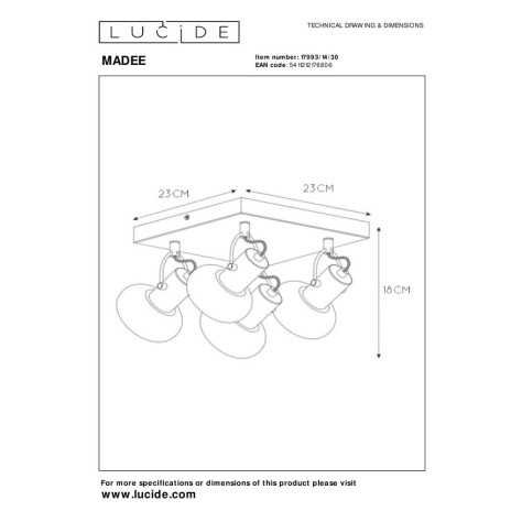 MADEE - Spot plafond - 4xE14 - Noir