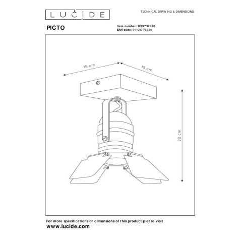 PICTO - Spot plafond Chambres d'enfant - 1xGU10 - Rose