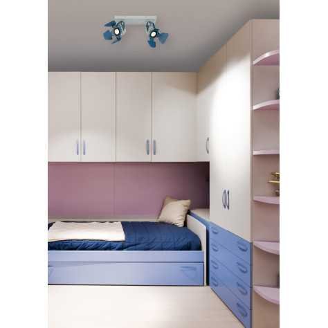PICTO - Spot plafond Chambres d'enfant - 2xGU10 - Bleu