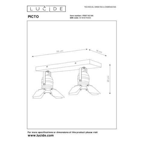 PICTO - Spot plafond Chambres d'enfant - 2xGU10 - Rose