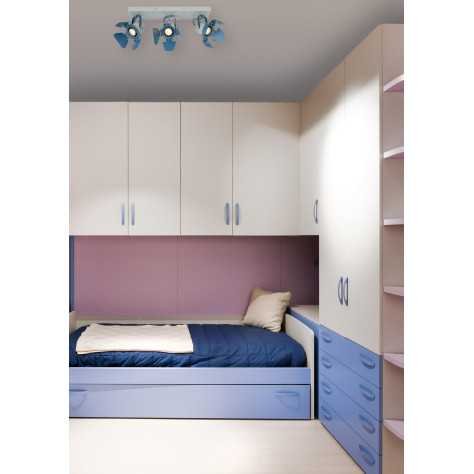 PICTO - Spot plafond Chambres d'enfant - 3xGU10 - Bleu
