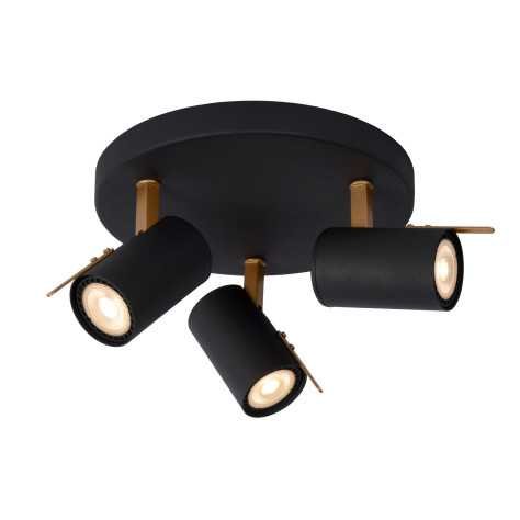 GRONY - Spot plafond - LED Dim to warm - GU10 - 3x5W 2200K/3000K - Noir