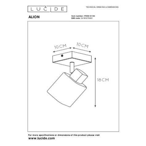 ALION - Spot plafond - 1xE14 - Noir