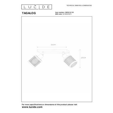 TAGALOG - Spot plafond - 2xE27 - Noir