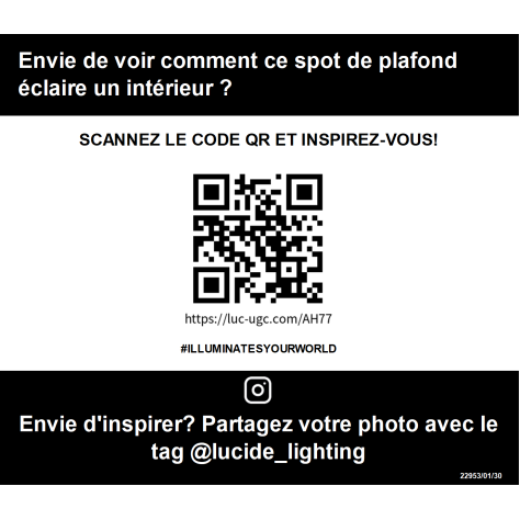 TUBE - Spot plafond - 1xGU10 - Noir