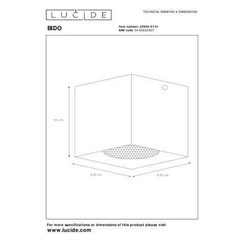 BIDO - Spot plafond - 1xGU10 - Blanc