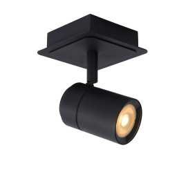 LENNERT - Spot plafond Salle de bains - LED Dim. - GU10 - 1x5W 3000K - IP44 - Noir