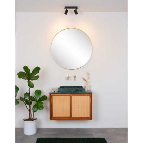 LENNERT - Spot plafond Salle de bains - LED Dim. - GU10 - 2x5W 3000K - IP44 - Noir