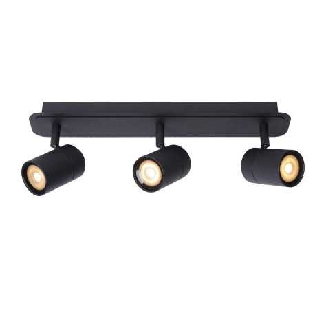 LENNERT - Spot plafond Salle de bains - LED Dim. - GU10 - 3x5W 3000K - IP44 - Noir
