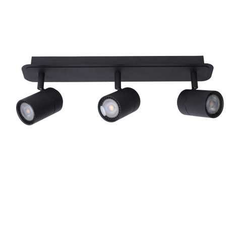 LENNERT - Spot plafond Salle de bains - LED Dim. - GU10 - 3x5W 3000K - IP44 - Noir