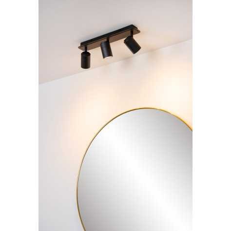 LENNERT - Spot plafond Salle de bains - LED Dim. - GU10 - 3x5W 3000K - IP44 - Noir