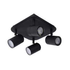 LENNERT - Spot plafond Salle de bains - LED Dim. - GU10 - 4x5W 3000K - IP44 - Noir 2