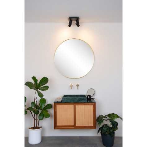 LENNERT - Spot plafond Salle de bains - LED Dim. - GU10 - 4x5W 3000K - IP44 - Noir